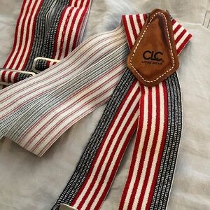 Heavy Duty USA CLC Work suspenders 2" wide Red White Blue adjustable